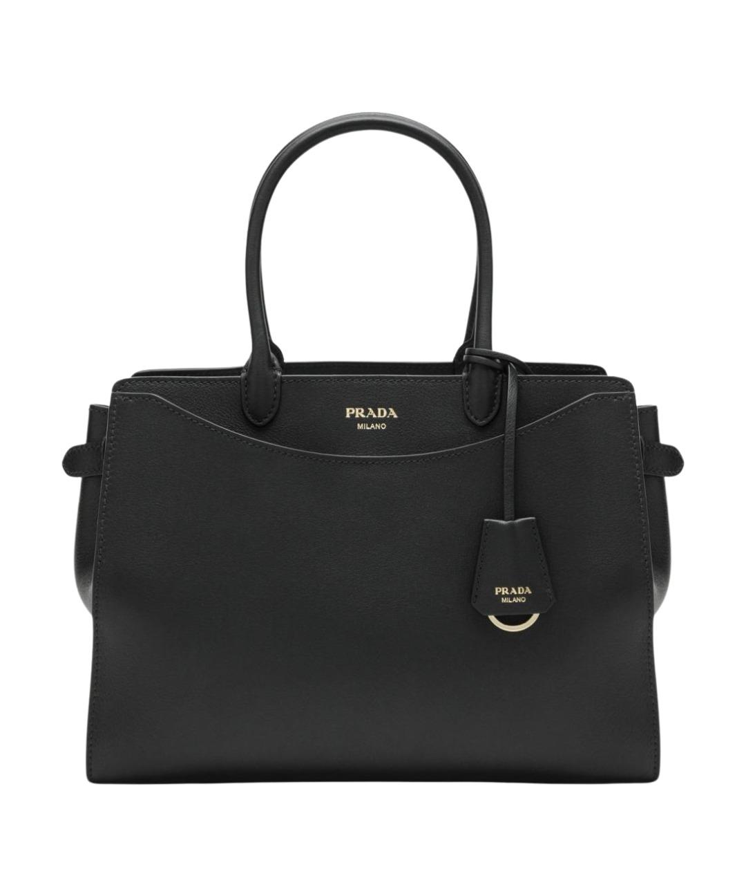 PRADA Черная кожаная сумка тоут, фото 1