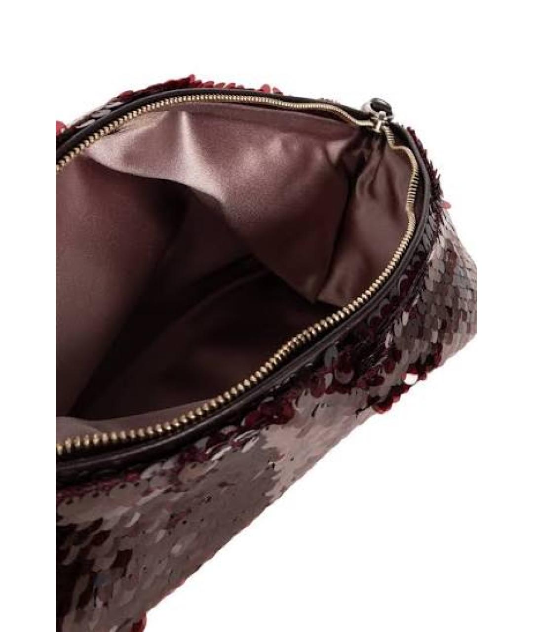 JIMMY CHOO Бордовая шелковая сумка с короткими ручками, фото 6