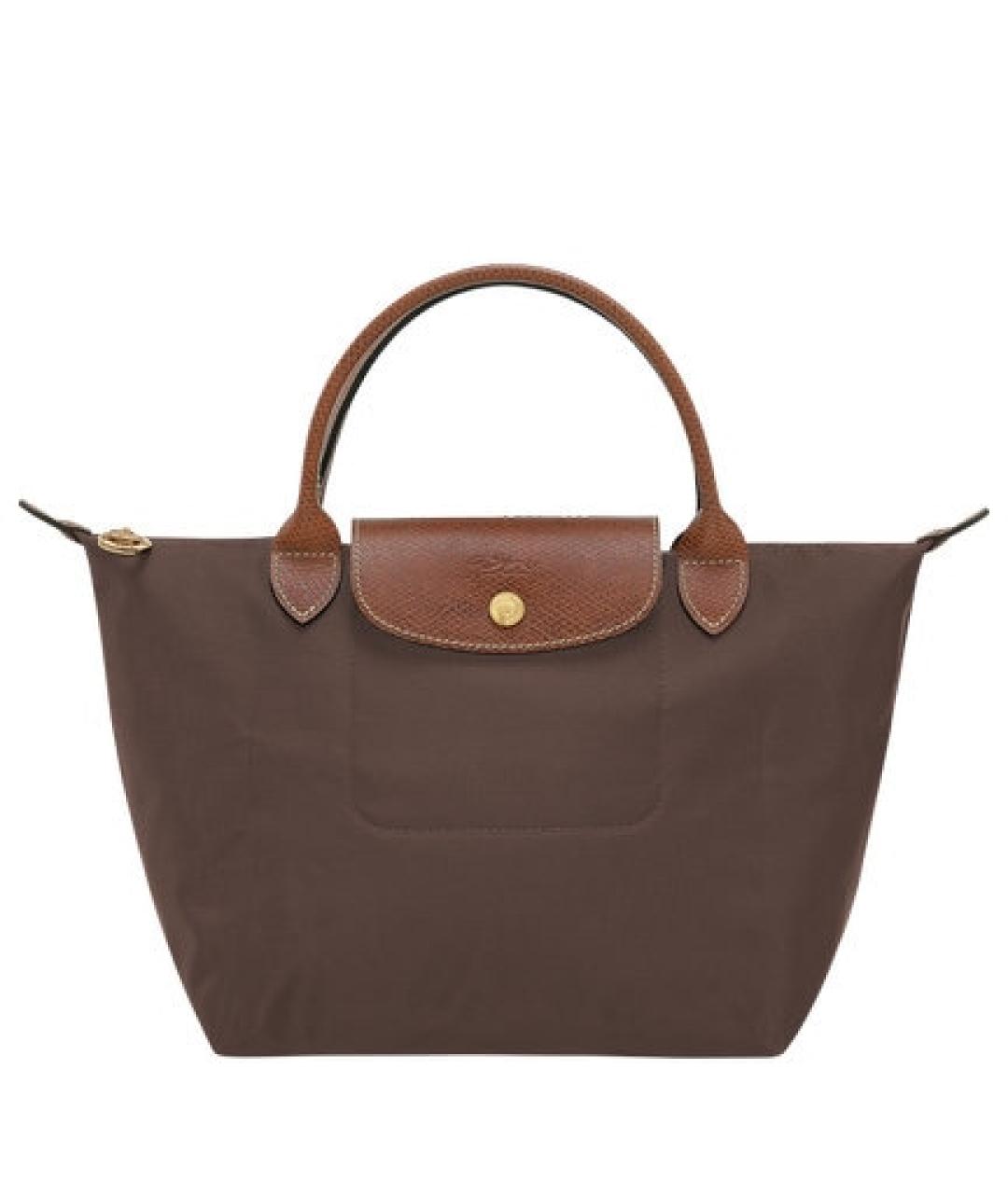 LONGCHAMP Коричневая нейлоновая сумка с короткими ручками, фото 1