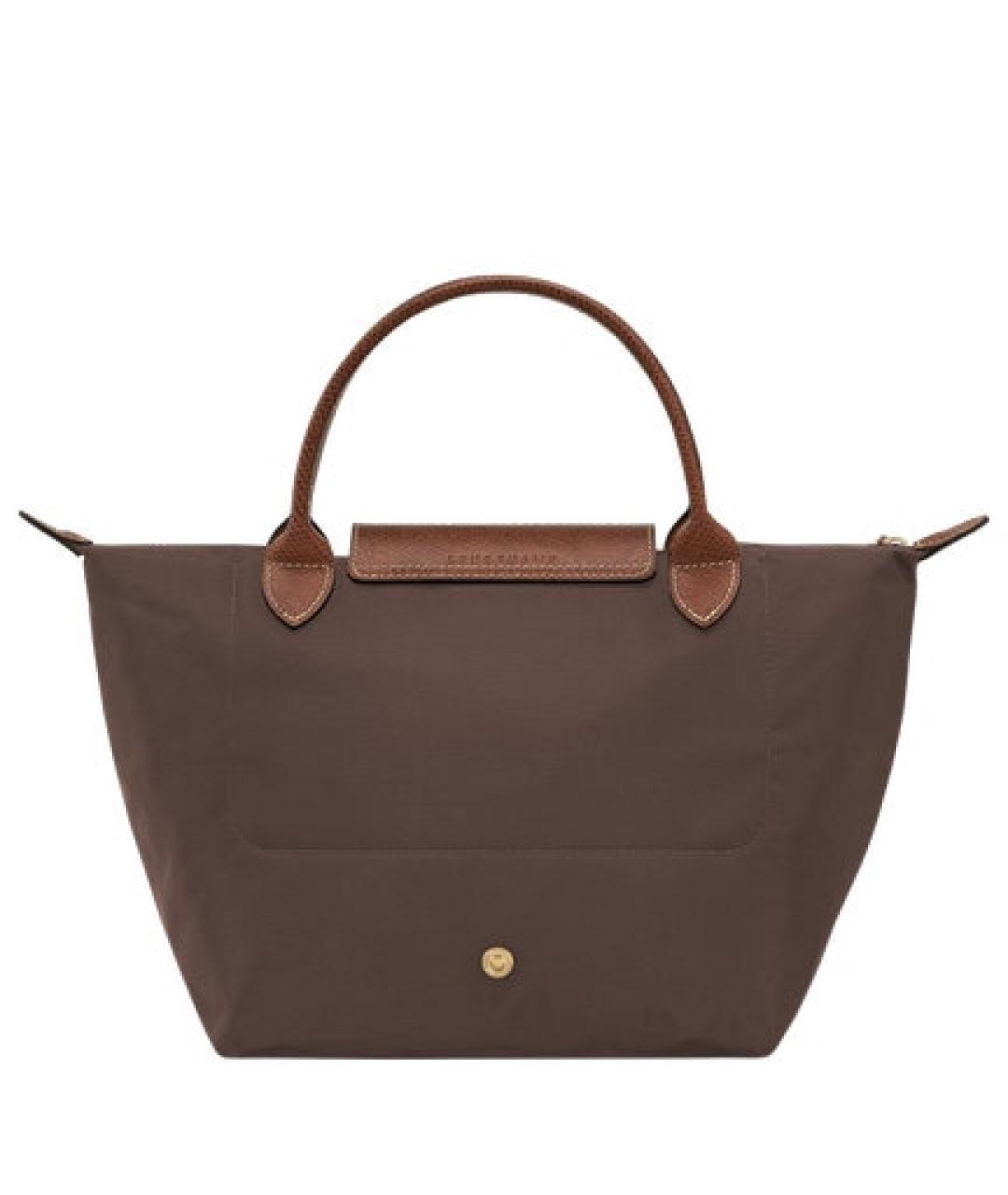 LONGCHAMP Коричневая нейлоновая сумка с короткими ручками, фото 3