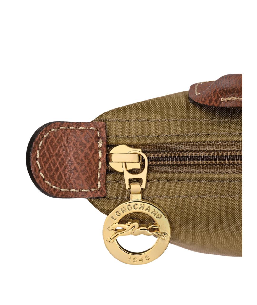 LONGCHAMP Зеленая синтетическая сумка с короткими ручками, фото 5