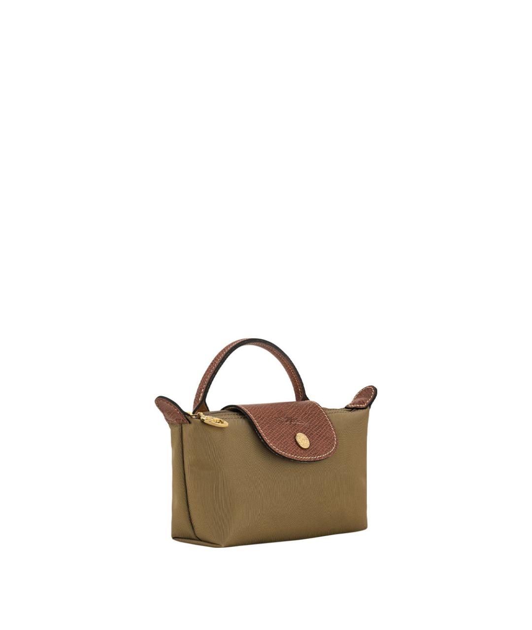 LONGCHAMP Зеленая синтетическая сумка с короткими ручками, фото 2