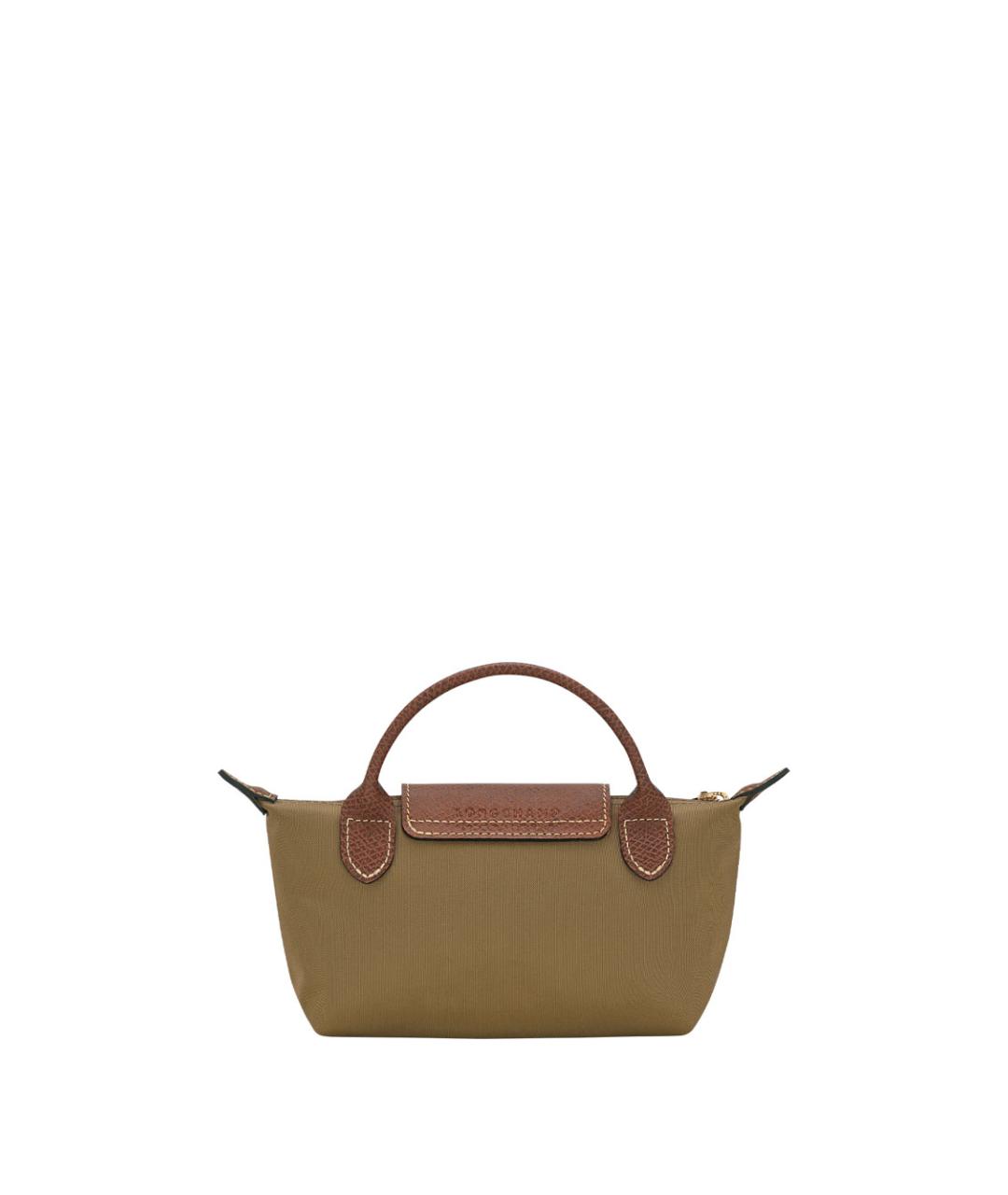 LONGCHAMP Зеленая синтетическая сумка с короткими ручками, фото 3