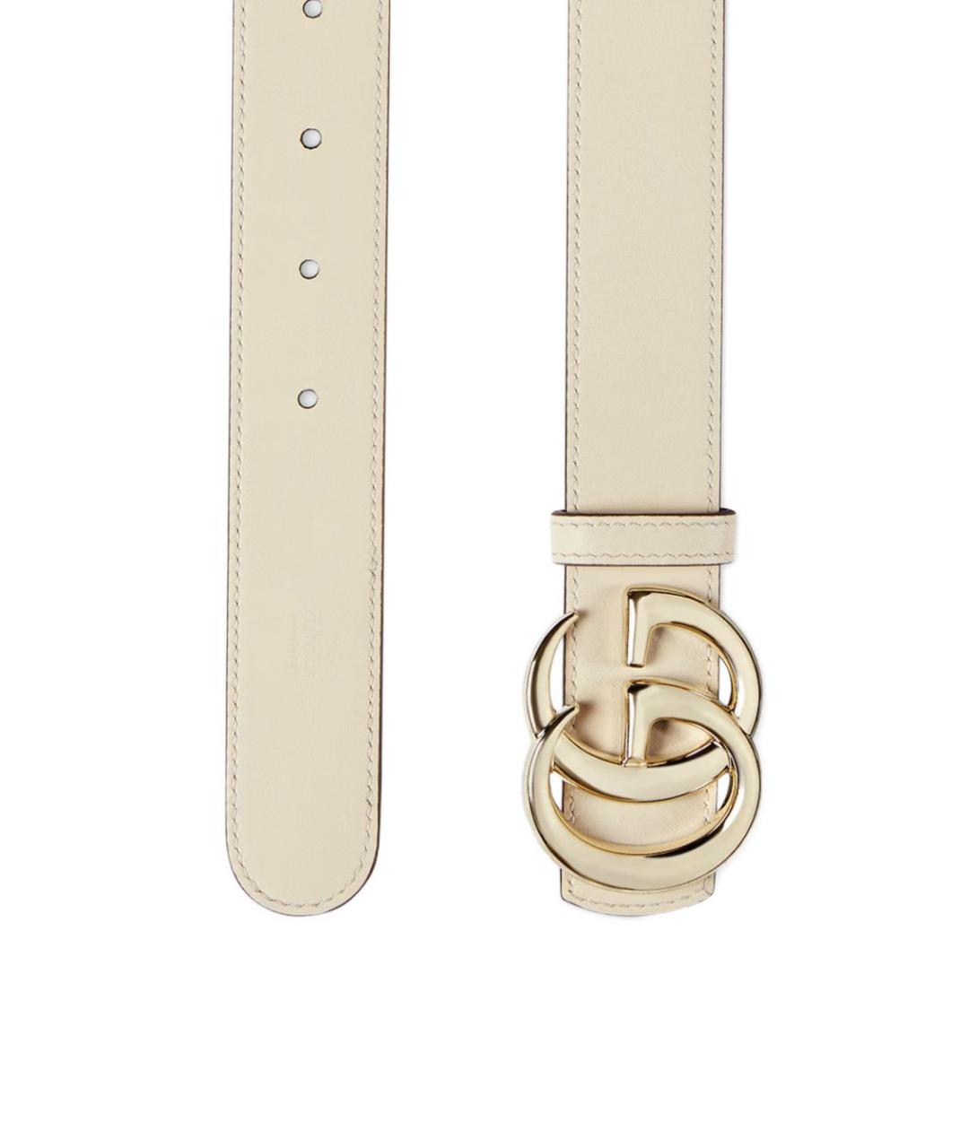 GUCCI Бежевый кожаный ремень, фото 5