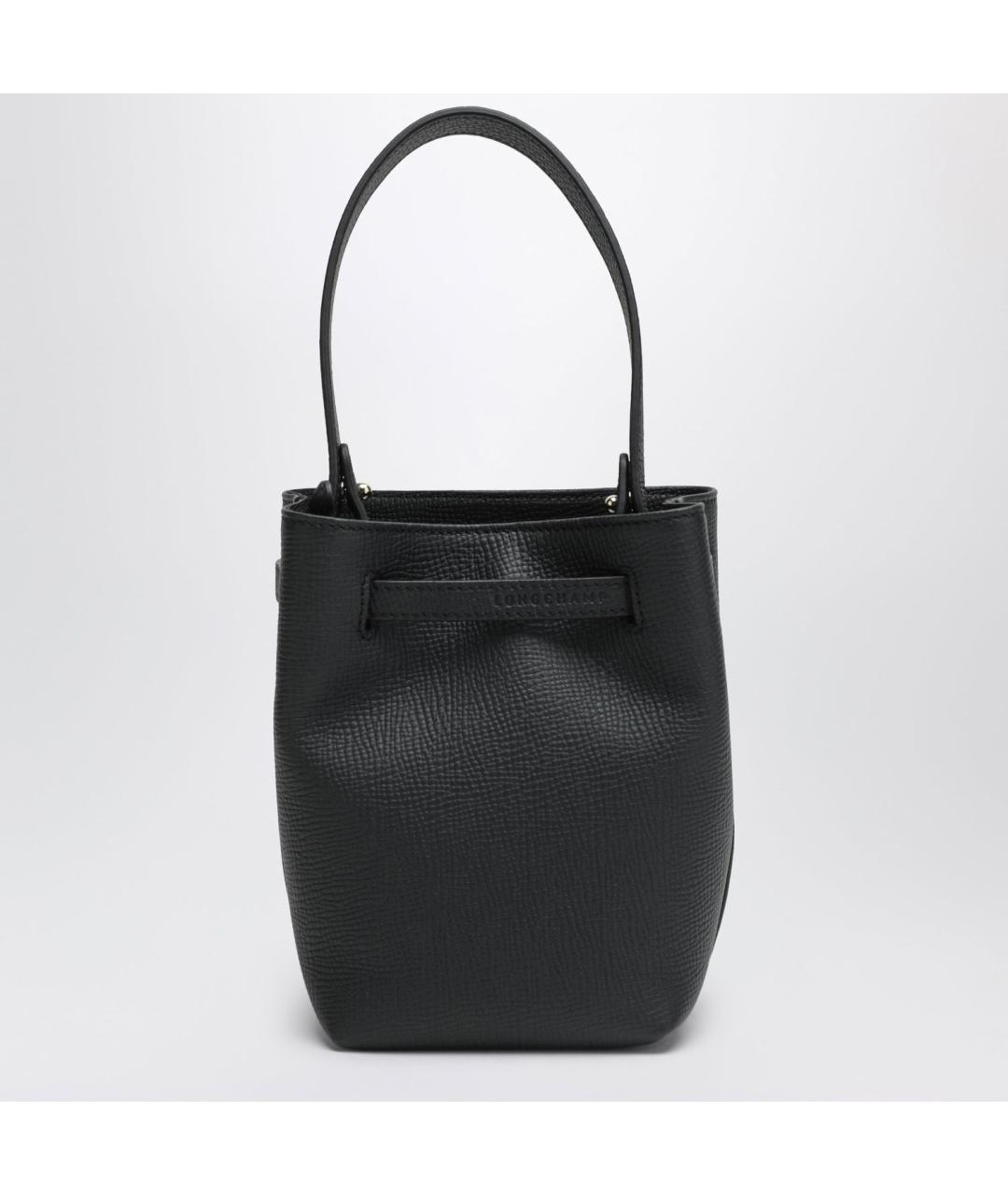 LONGCHAMP Черная кожаная сумка с короткими ручками, фото 2