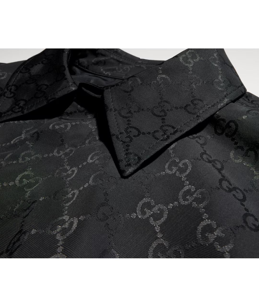 GUCCI Черная шелковая кэжуал рубашка, фото 5