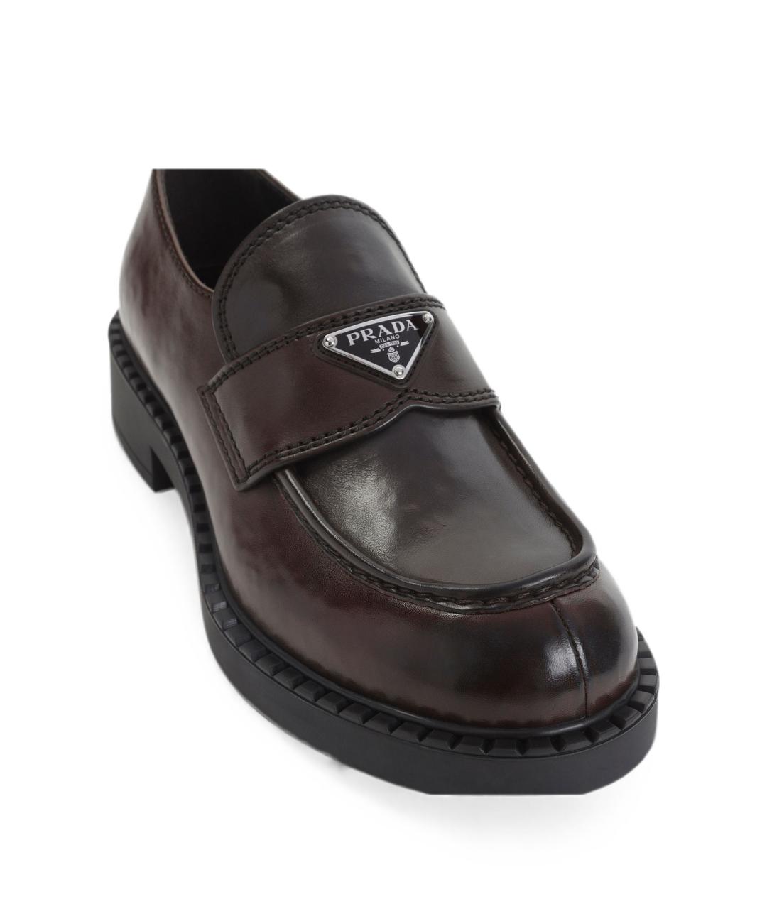 PRADA Коричневые кожаные лоферы, фото 3