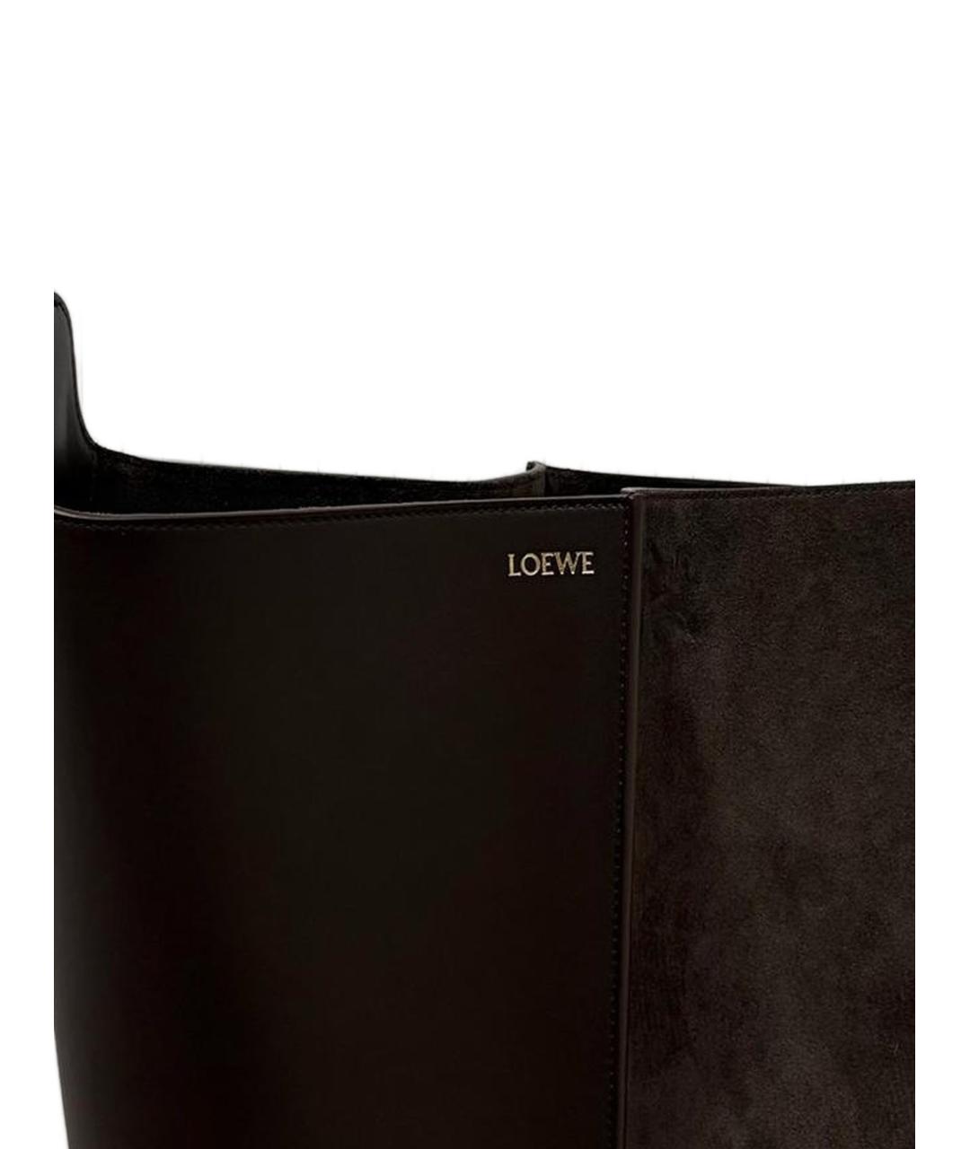 LOEWE Коричневая замшевая сумка тоут, фото 3