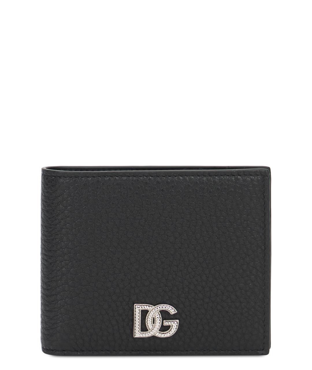 DOLCE&GABBANA Черный кожаный кошелек, фото 1