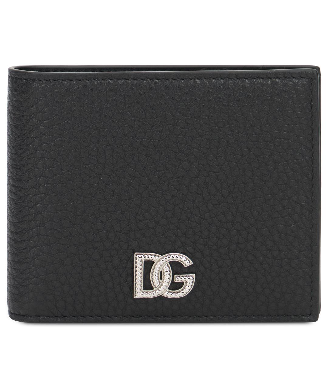 DOLCE&GABBANA Черный кожаный кошелек, фото 2