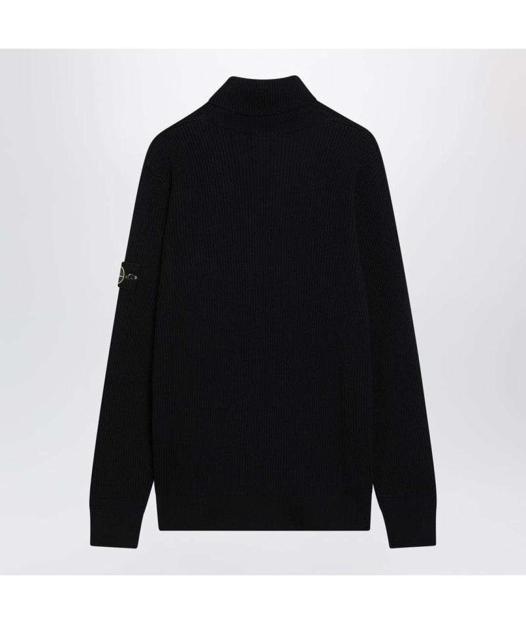STONE ISLAND Черный шерстяной джемпер / свитер, фото 2