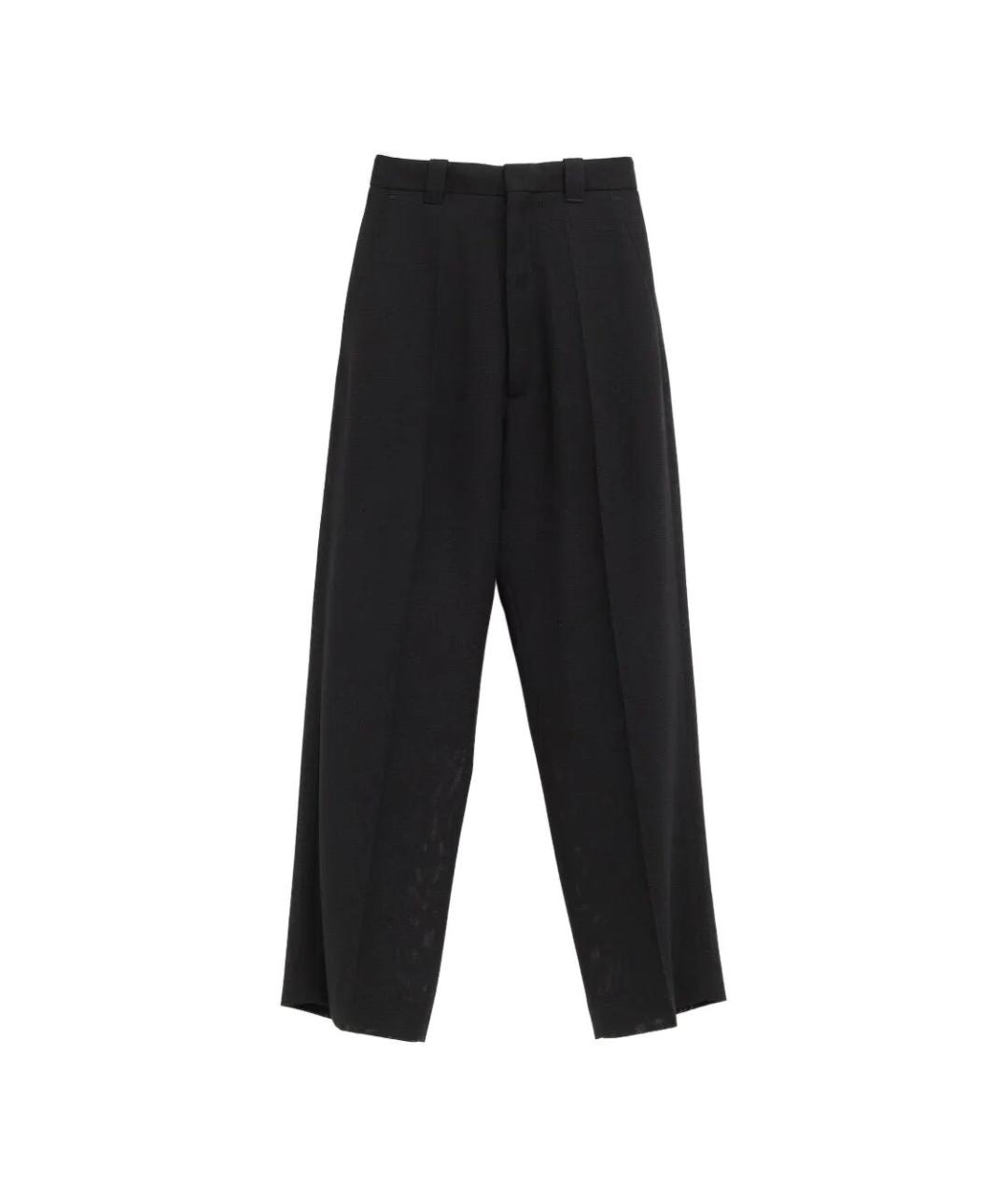 PHOEBE PHILO Черные хлопковые прямые брюки, фото 1