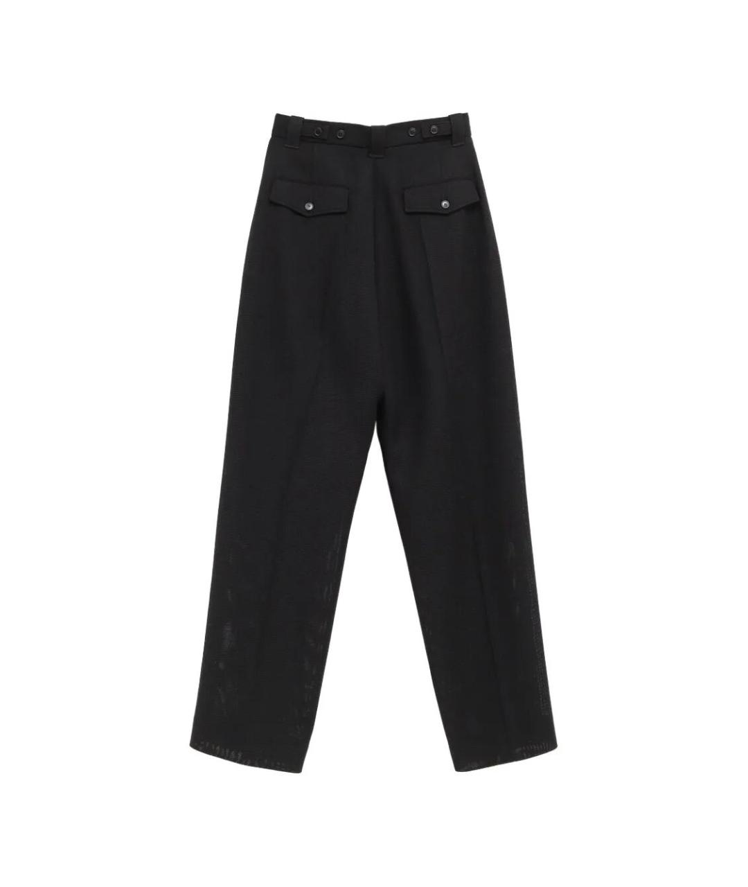 PHOEBE PHILO Черные хлопковые прямые брюки, фото 2