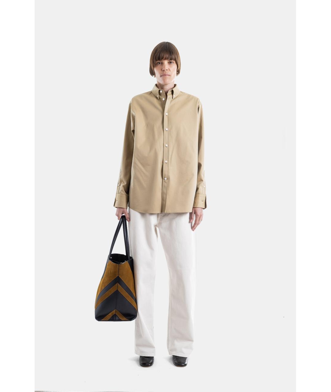 PHOEBE PHILO Бежевая хлопковая рубашка, фото 3
