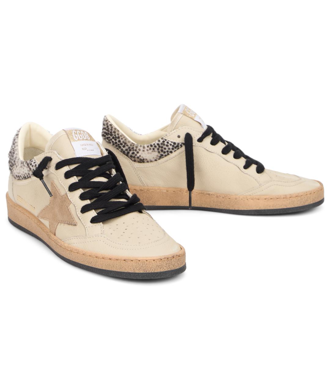 GOLDEN GOOSE Бежевые кожаные кеды, фото 3