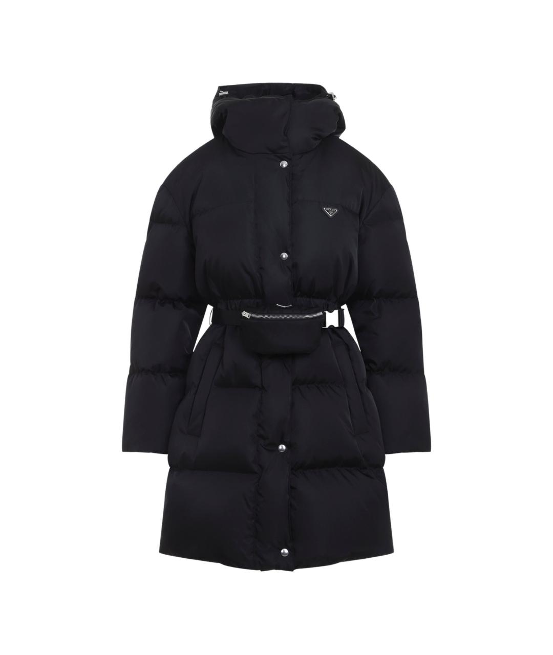 PRADA Черное полиамидовое пальто, фото 1