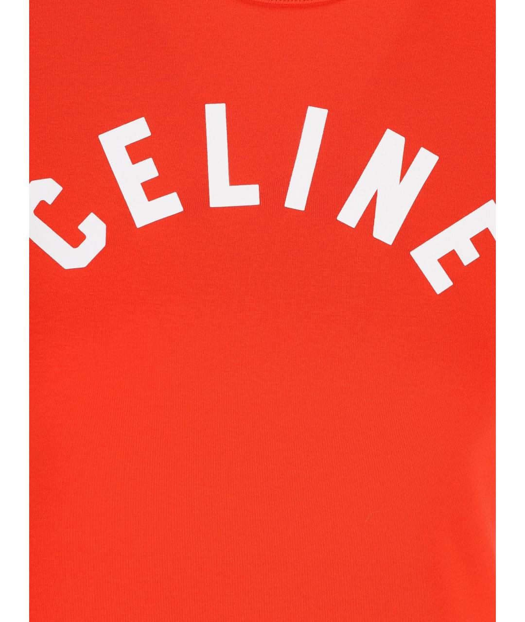 CELINE Красная хлопковая футболка, фото 2
