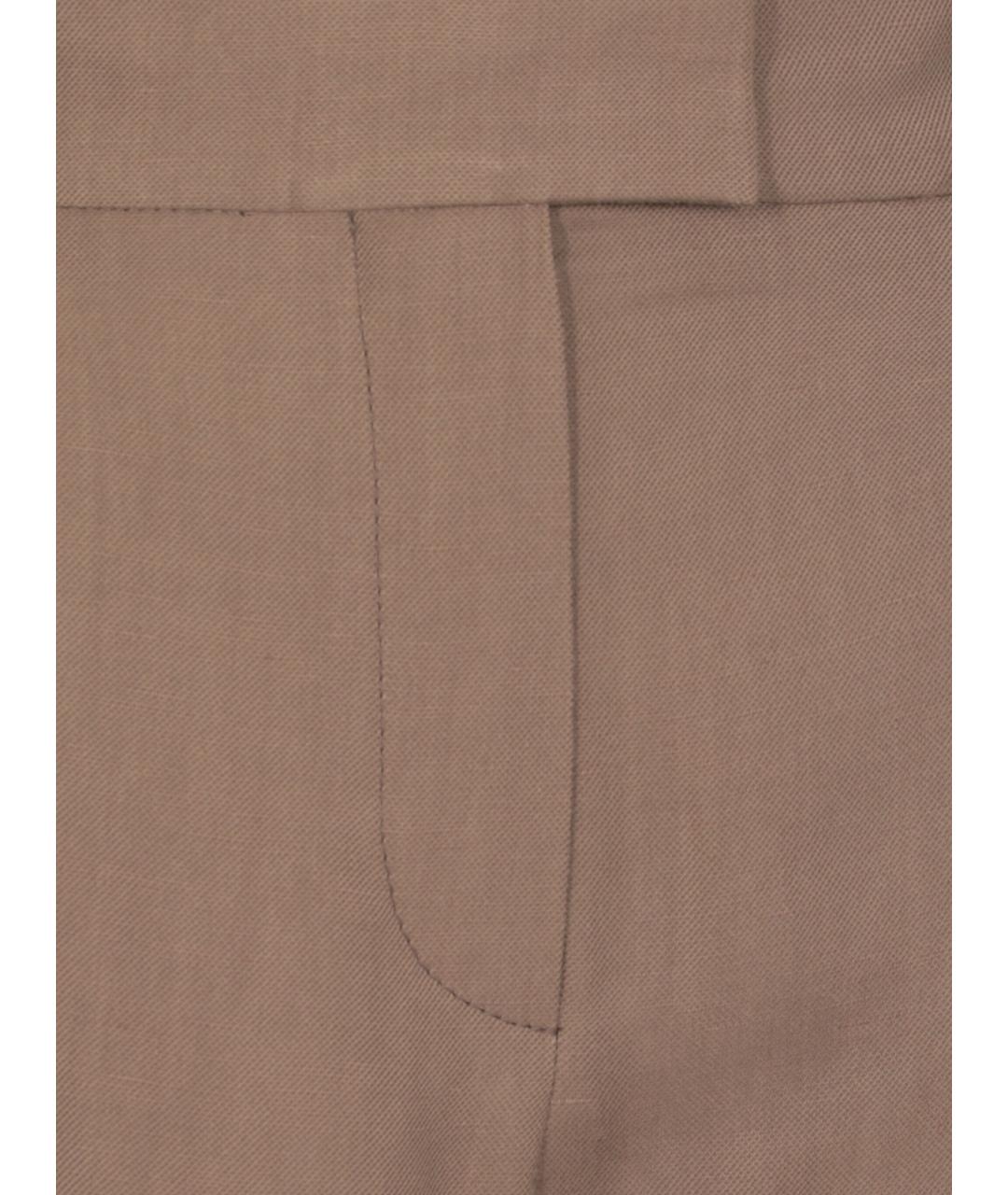 BRUNELLO CUCINELLI Коричневые льняные брюки широкие, фото 3