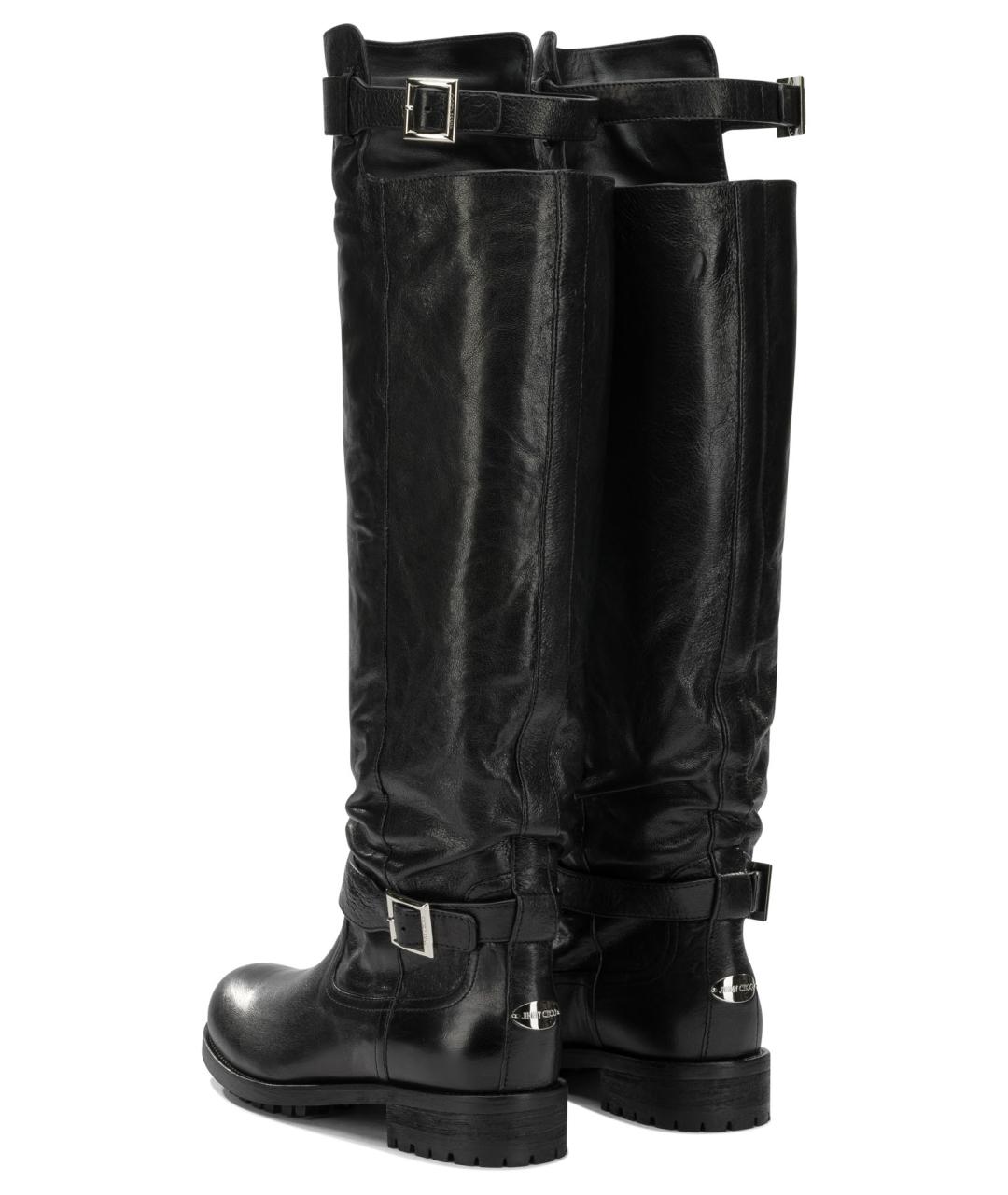 JIMMY CHOO Черные кожаные сапоги, фото 4