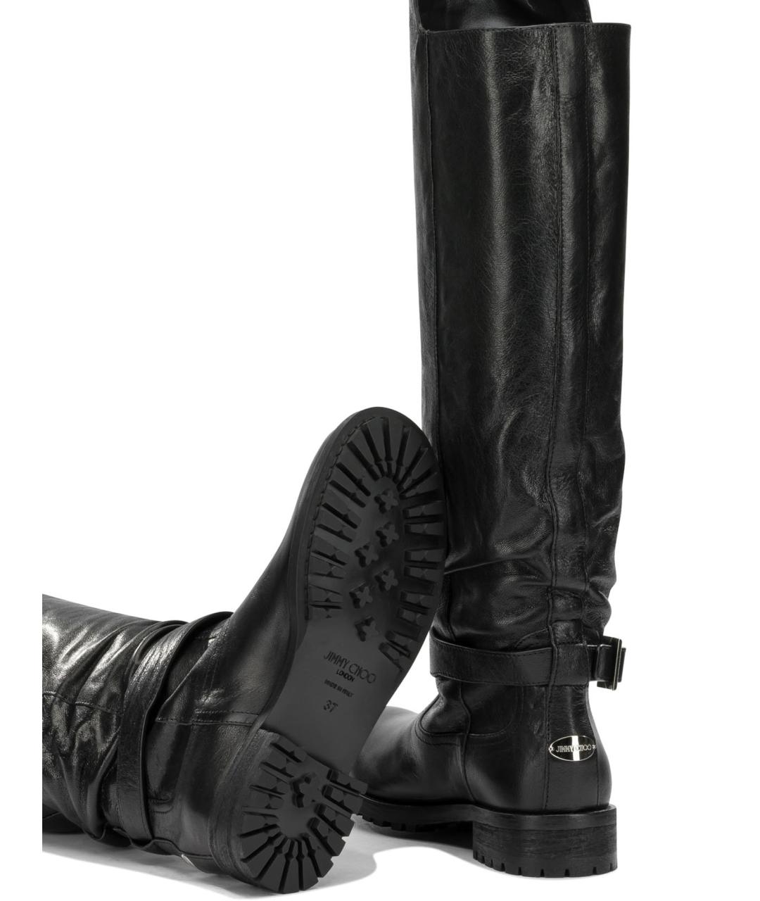 JIMMY CHOO Черные кожаные сапоги, фото 5