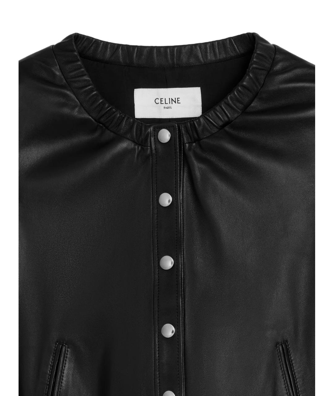 CELINE Черная кожаная куртка, фото 2