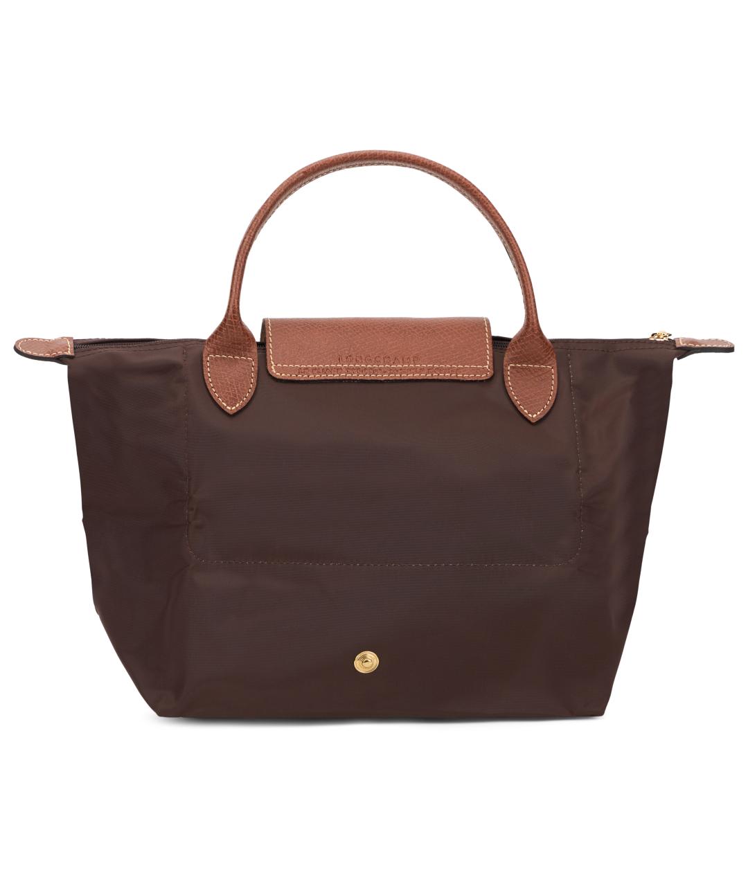LONGCHAMP Коричневая синтетическая сумка с короткими ручками, фото 4
