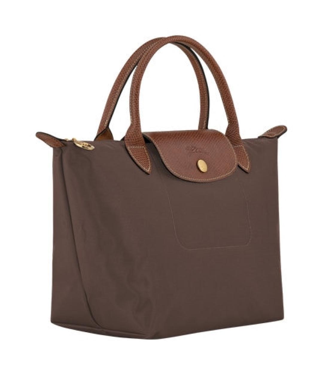 LONGCHAMP Коричневая синтетическая сумка с короткими ручками, фото 2