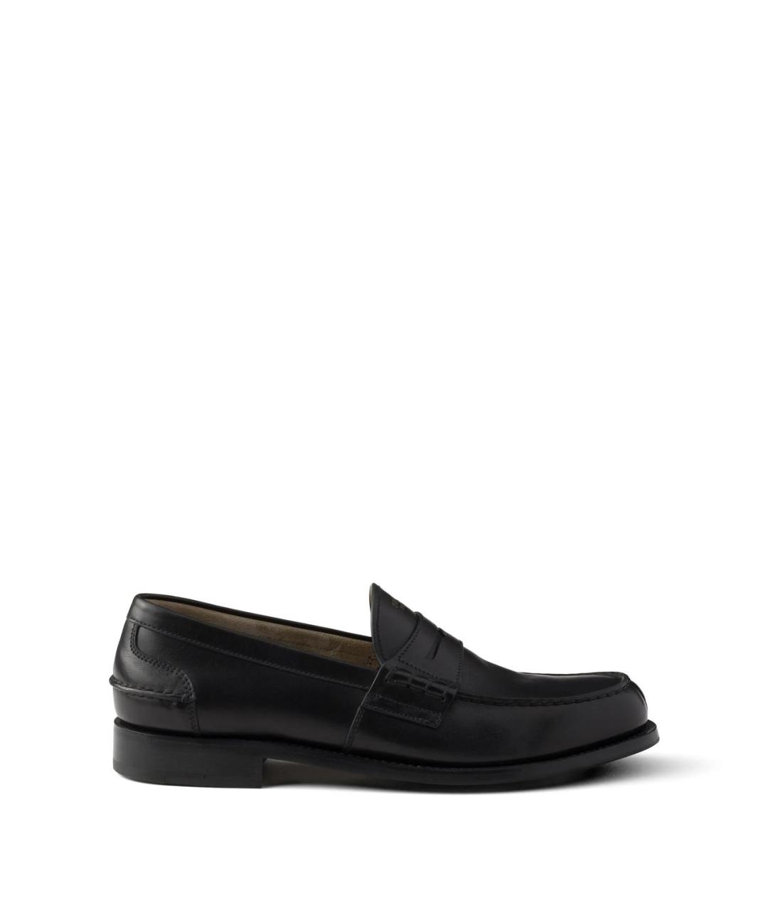 PRADA Черные кожаные лоферы, фото 1