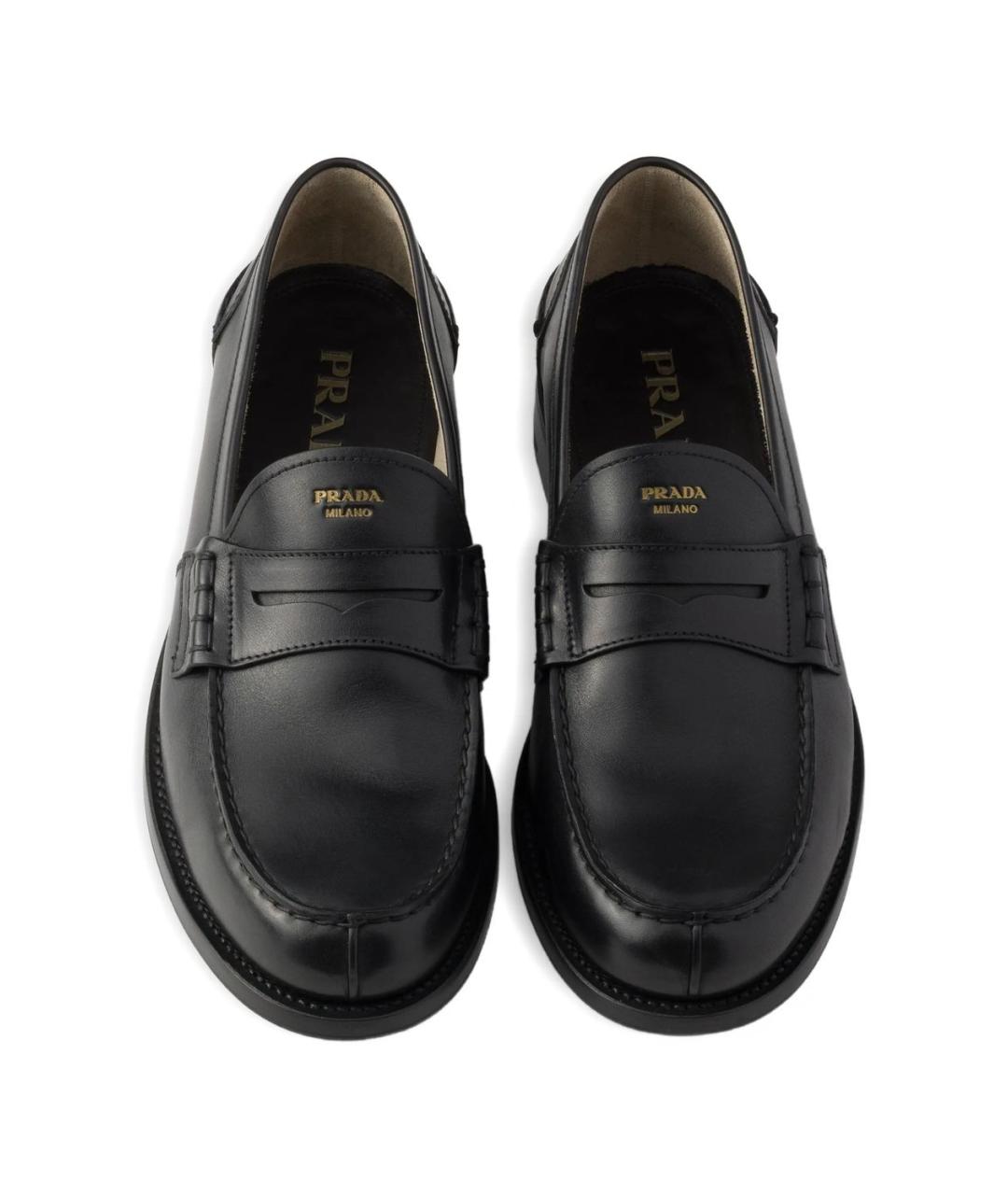 PRADA Черные кожаные лоферы, фото 4