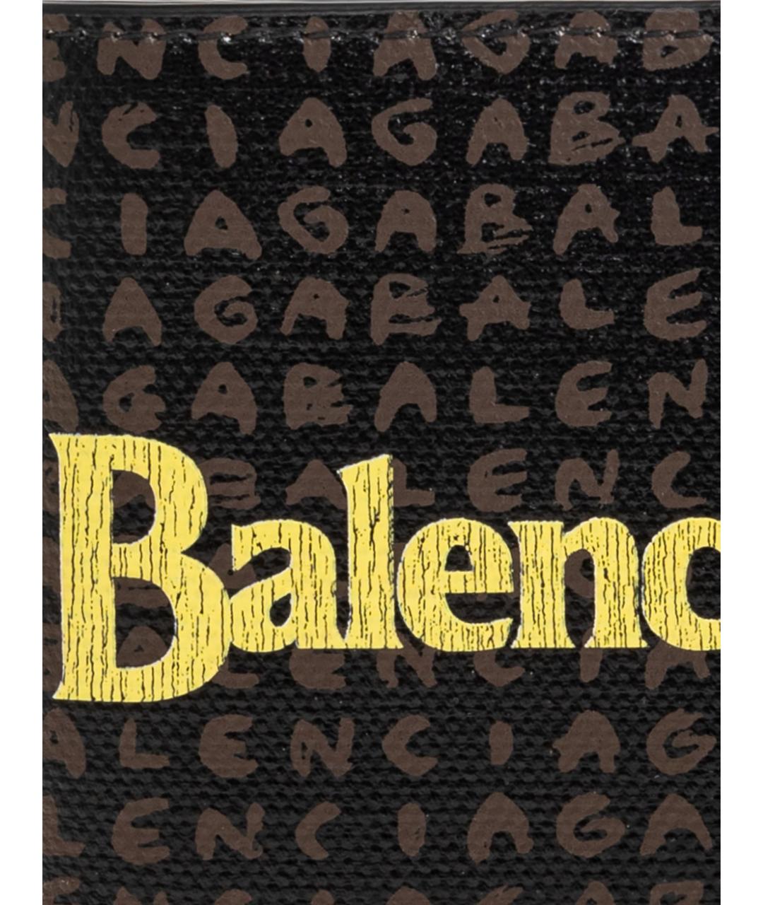 BALENCIAGA Черный кожаный кошелек, фото 2