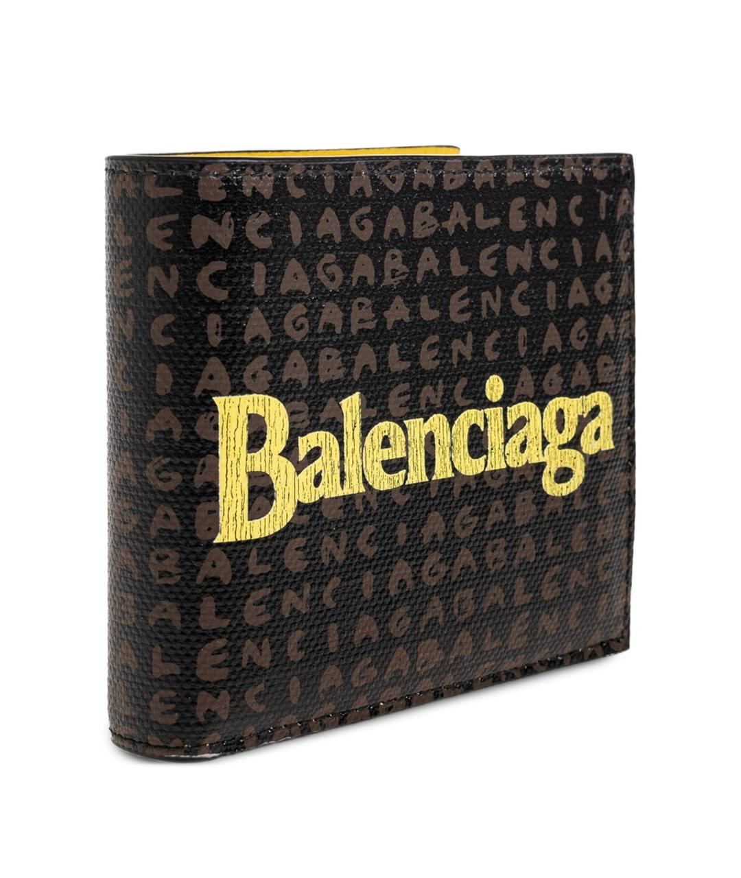 BALENCIAGA Черный кожаный кошелек, фото 5