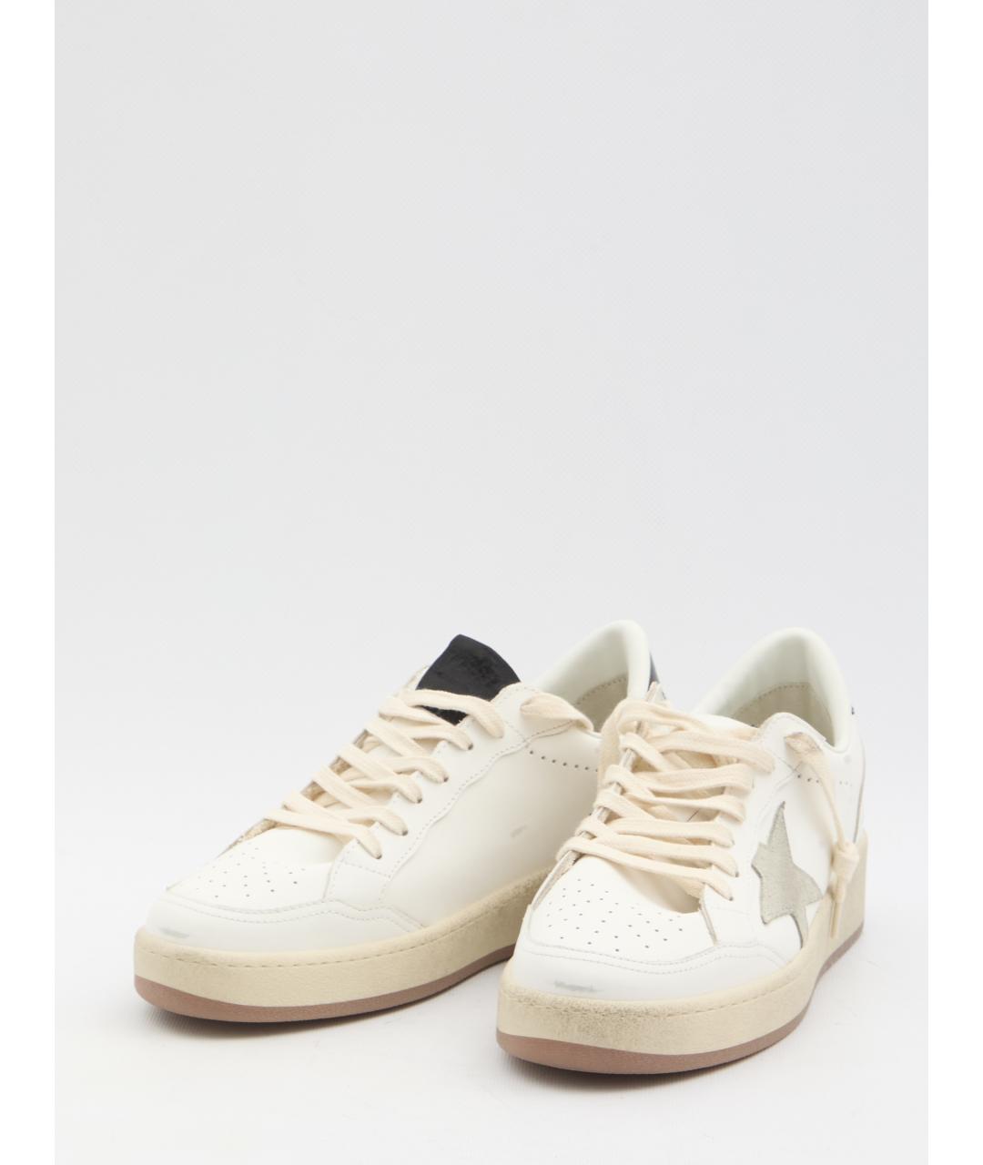 GOLDEN GOOSE Белые кожаные низкие кроссовки / кеды, фото 2
