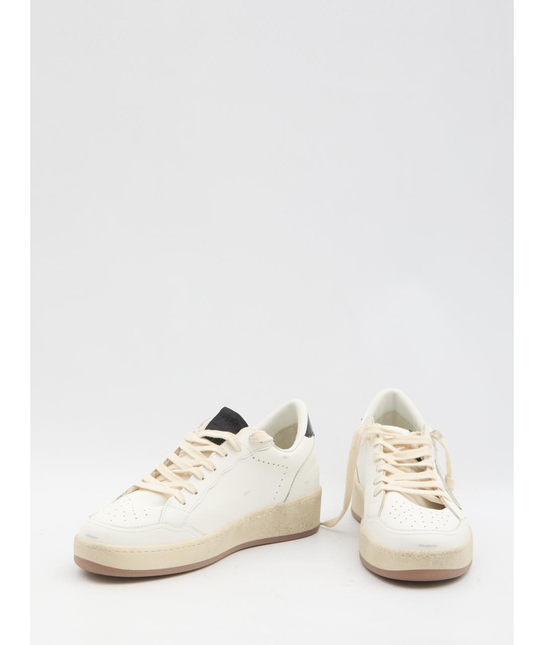 GOLDEN GOOSE Белые кожаные низкие кроссовки / кеды, фото 5