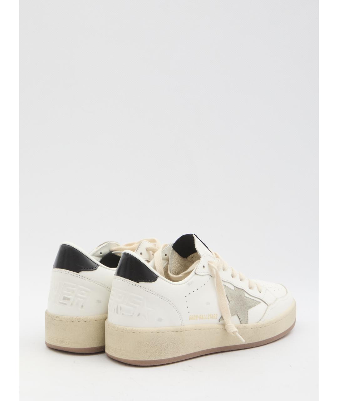GOLDEN GOOSE Белые кожаные низкие кроссовки / кеды, фото 3