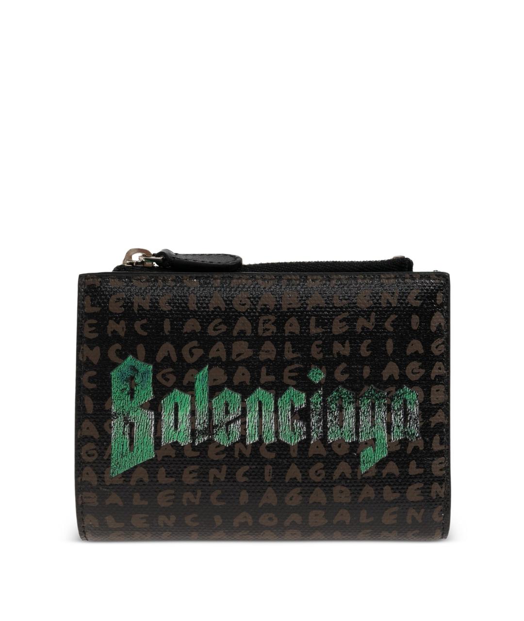 BALENCIAGA Черный кожаный кошелек, фото 1