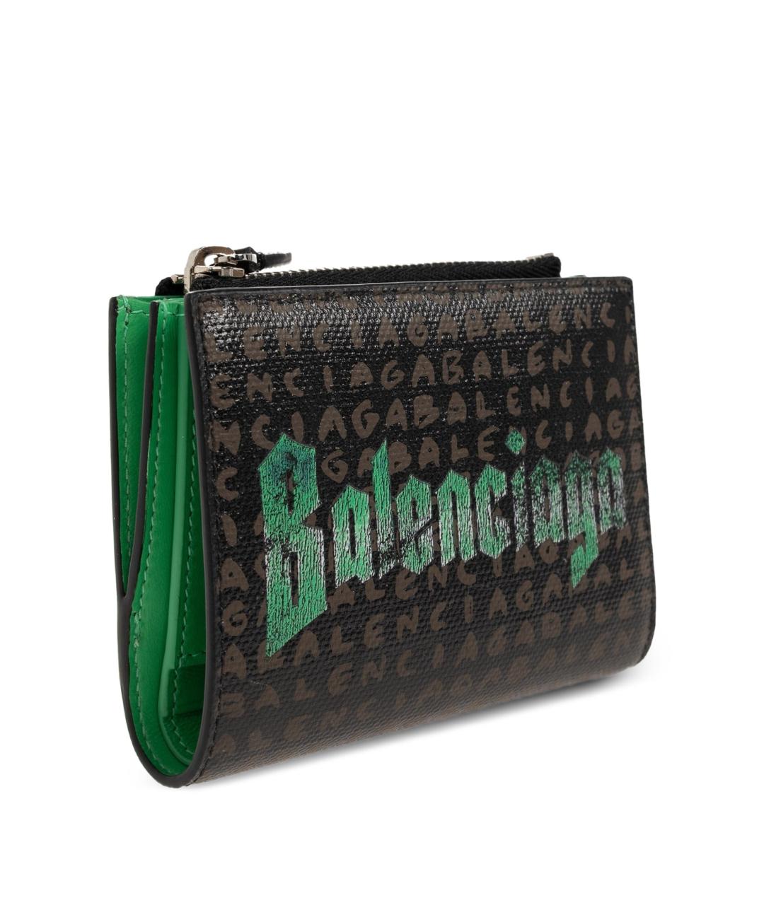 BALENCIAGA Черный кожаный кошелек, фото 5