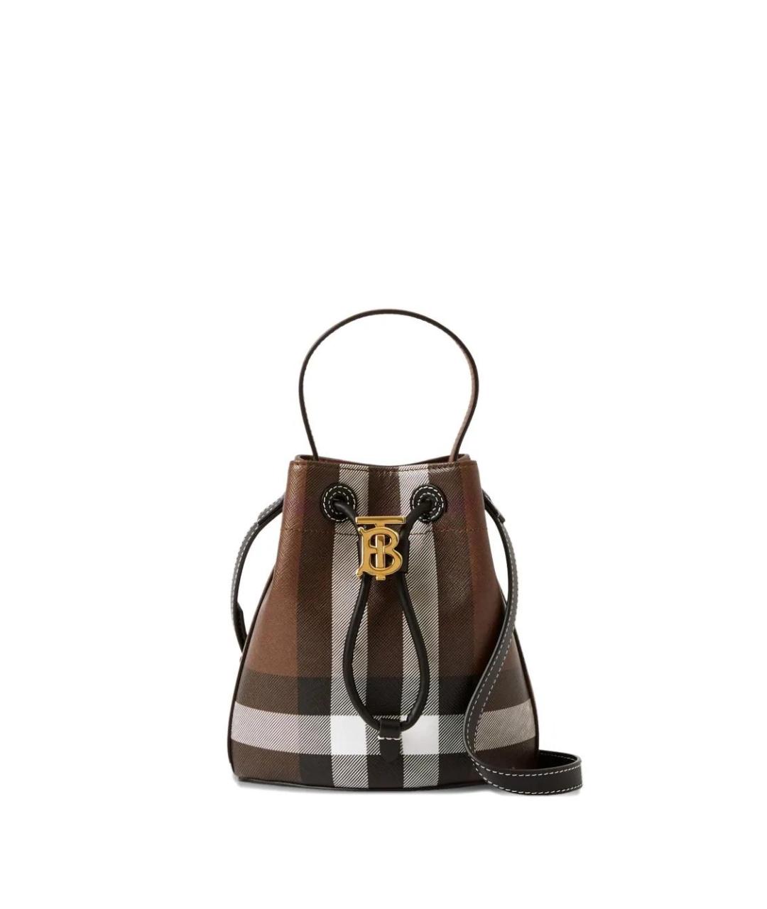 BURBERRY Коричневая сумка с короткими ручками из искусственной кожи, фото 1