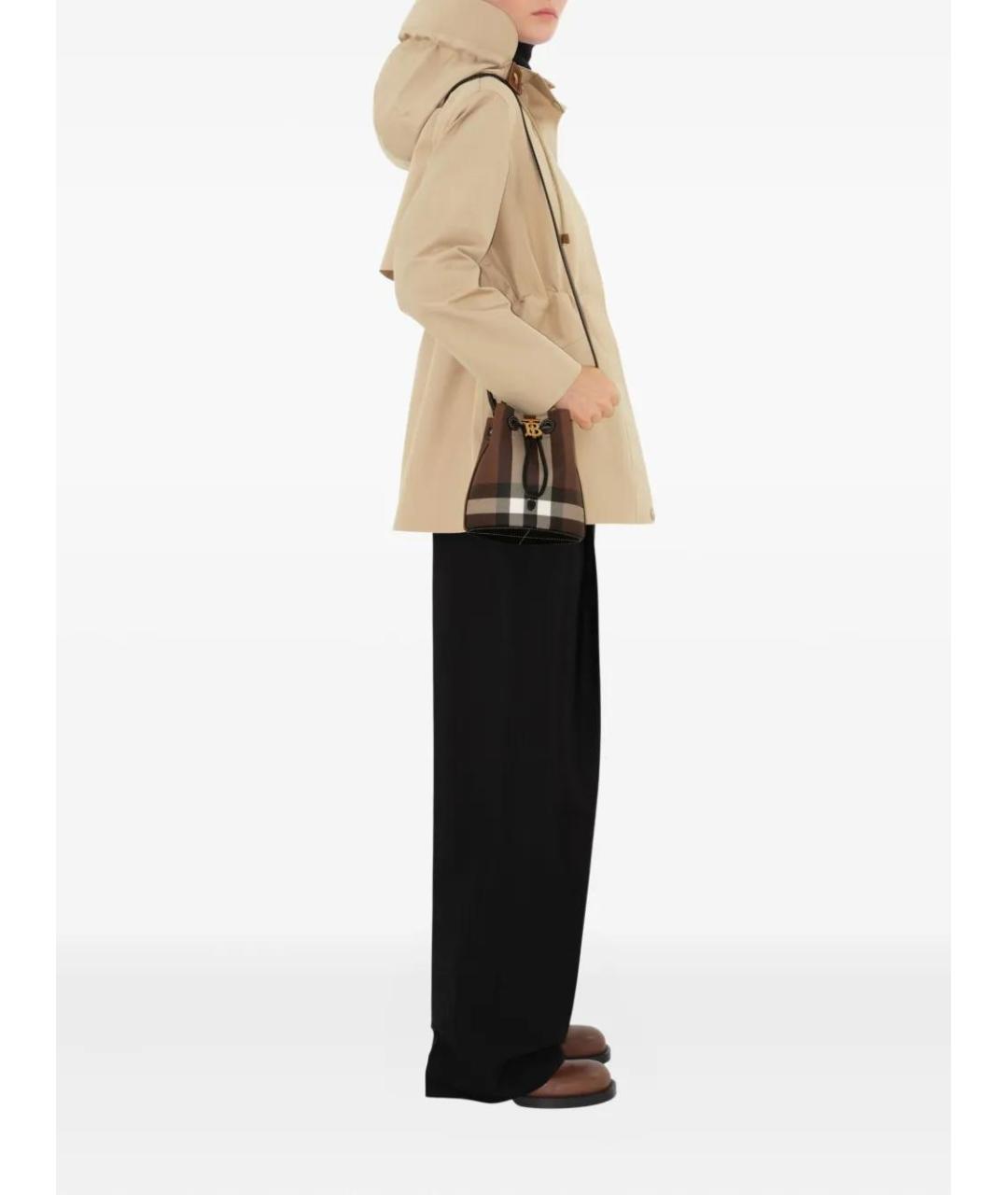 BURBERRY Коричневая сумка с короткими ручками из искусственной кожи, фото 3