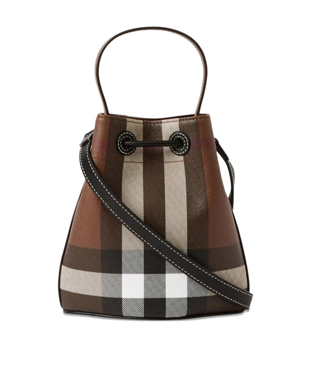 BURBERRY Коричневая сумка с короткими ручками из искусственной кожи, фото 5