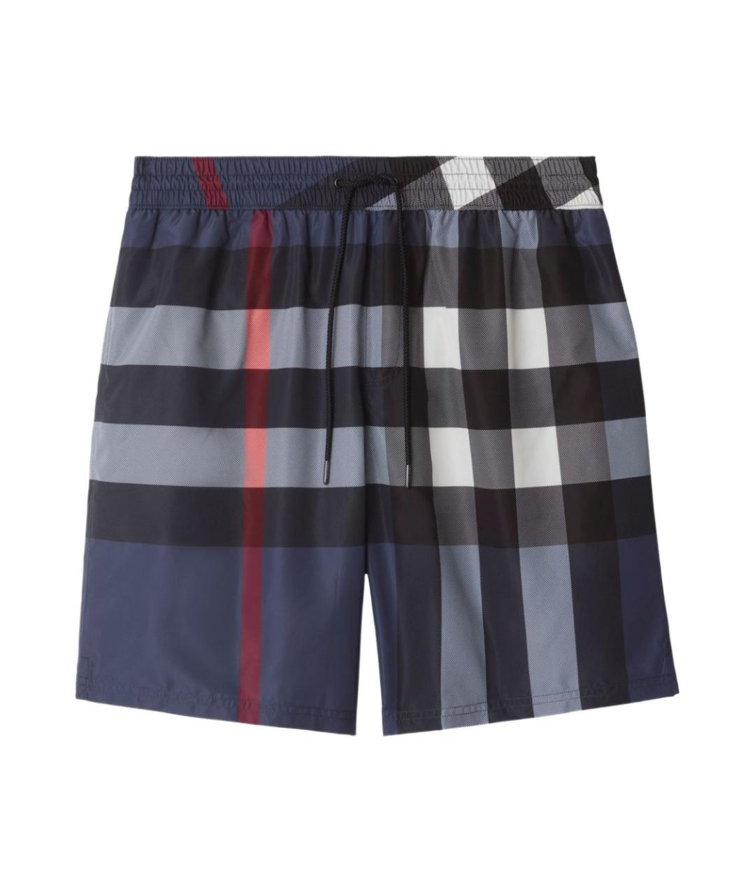 BURBERRY Синие полиэстеровые шорты, фото 1
