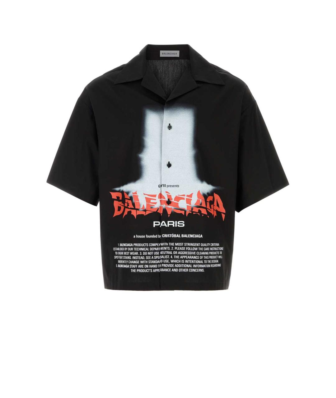 BALENCIAGA Черная хлопковая кэжуал рубашка, фото 1