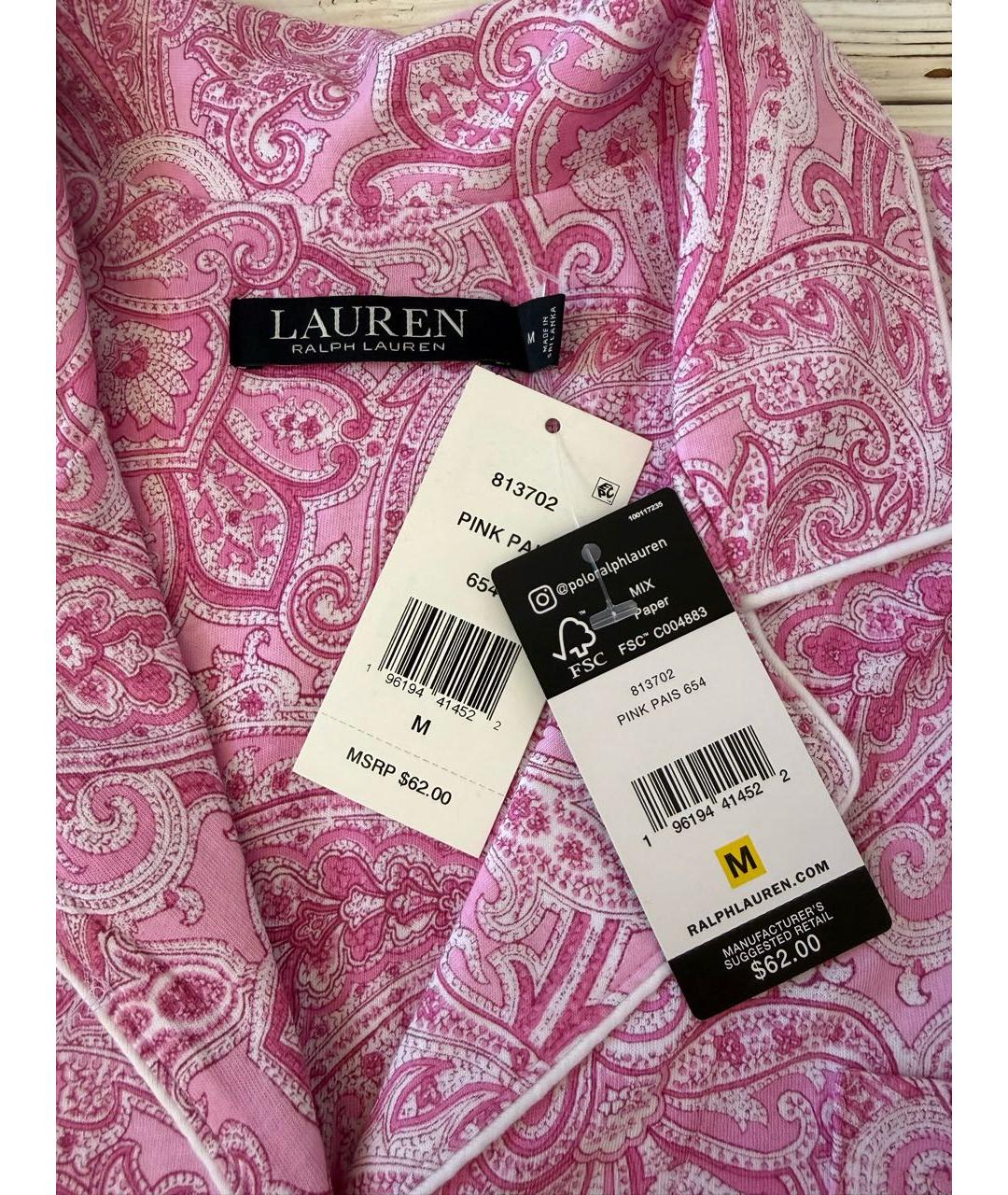RALPH LAUREN Розовая пижамы и сорочки, фото 6