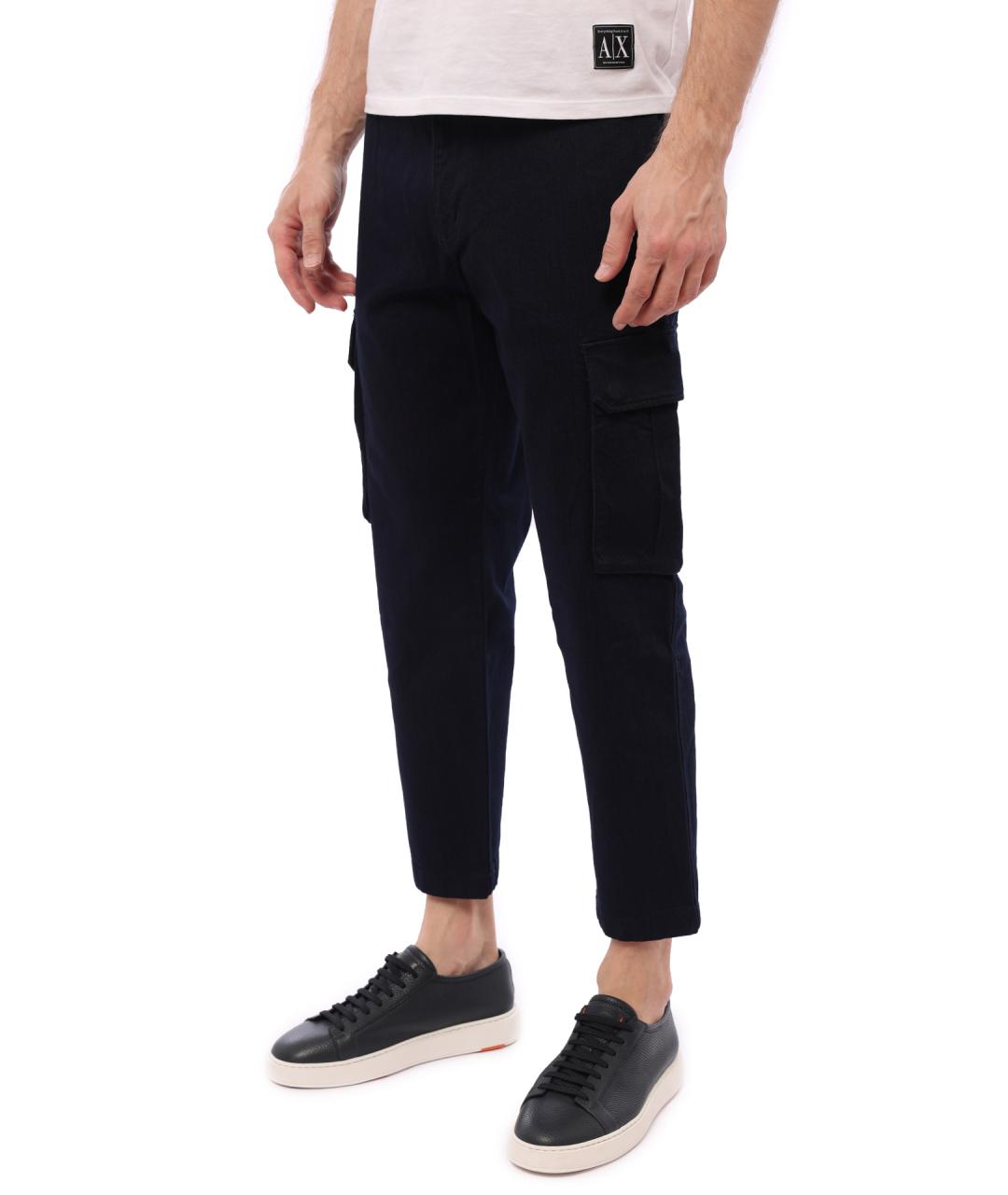 ARMANI EXCHANGE Темно-синие повседневные брюки, фото 4