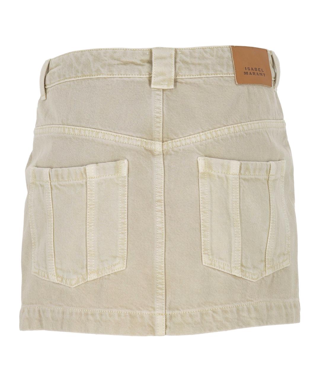 ISABEL MARANT ETOILE Бежевая хлопковая юбка мини, фото 3