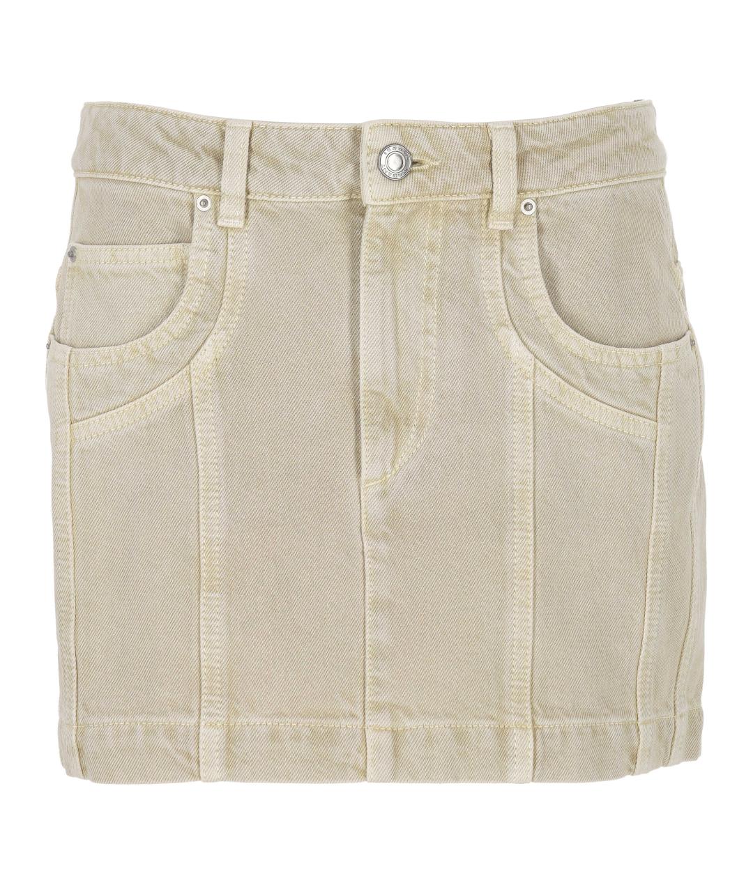 ISABEL MARANT ETOILE Бежевая хлопковая юбка мини, фото 1