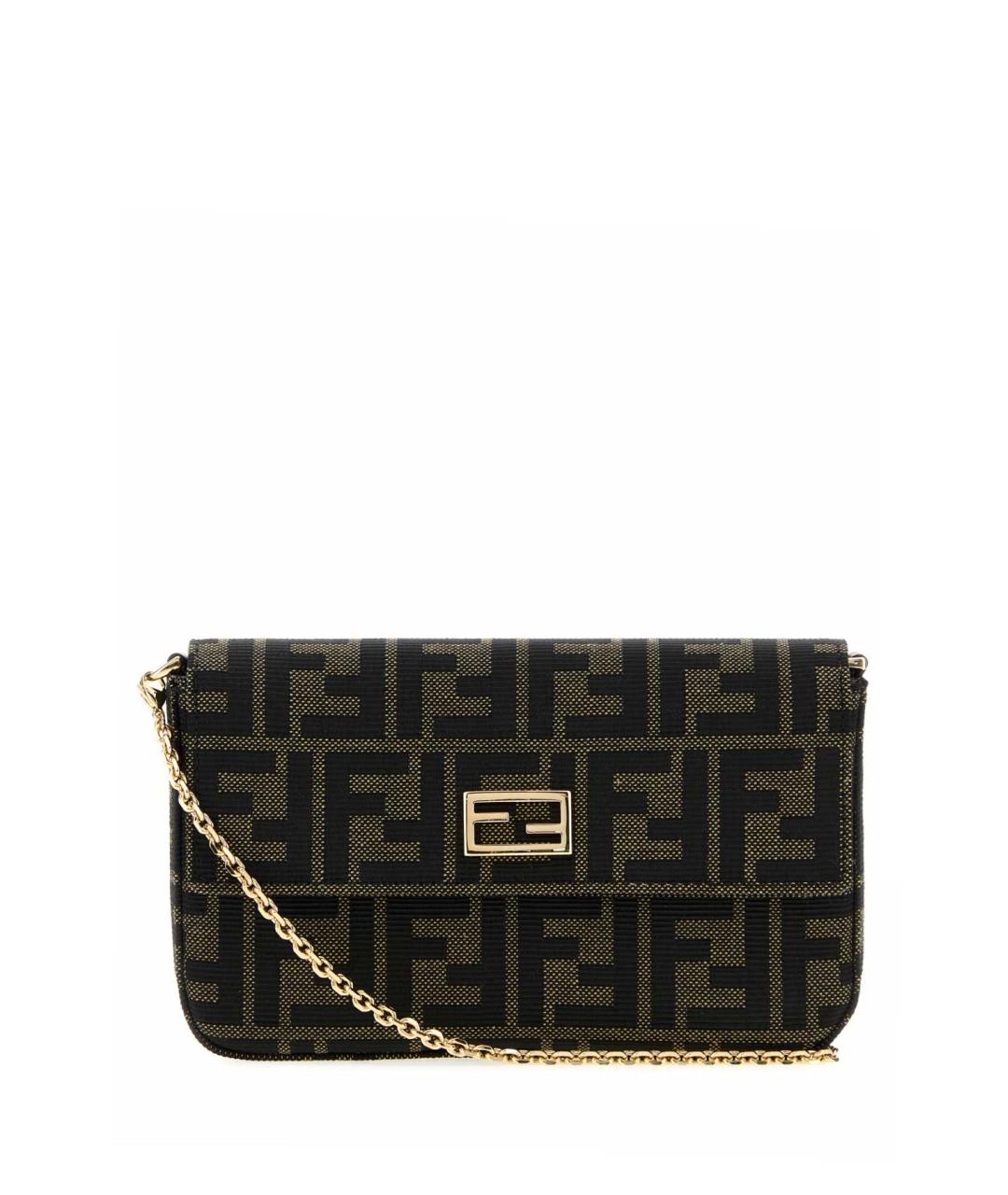 FENDI Коричневая тканевая сумка через плечо, фото 1
