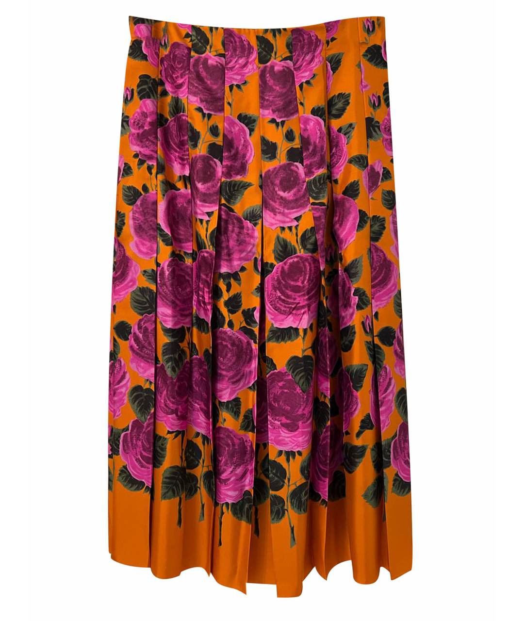 GUCCI Оранжевая шелковая юбка макси, фото 1
