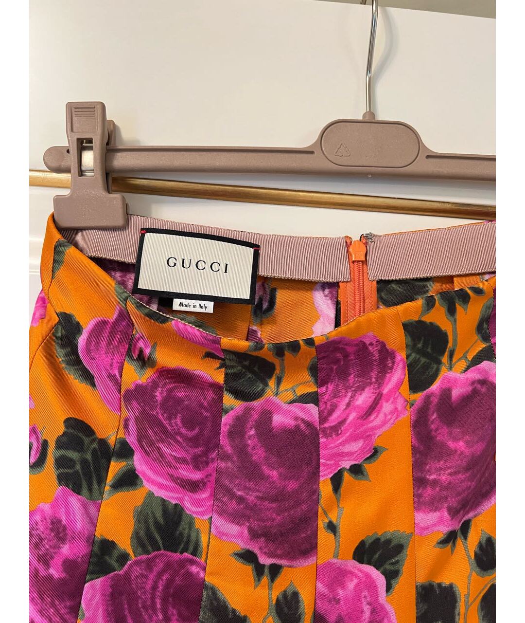 GUCCI Оранжевая шелковая юбка макси, фото 3