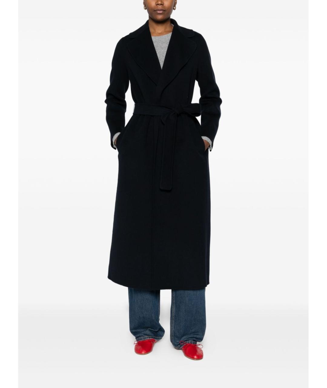 'S MAX MARA Темно-синее шерстяное пальто, фото 2