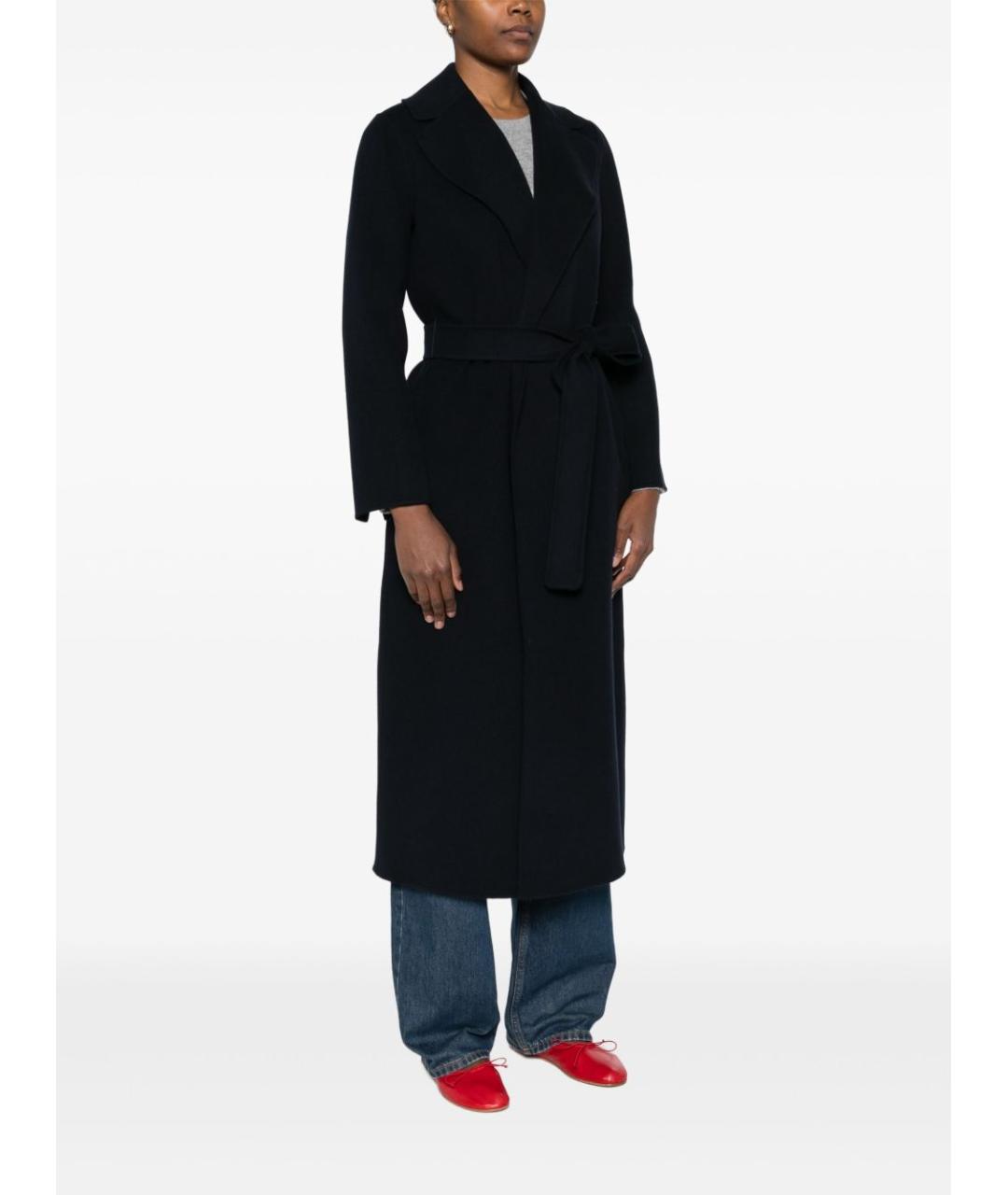 'S MAX MARA Темно-синее шерстяное пальто, фото 4